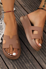 Women's Platform Slide Sandals Cutout Strap Open Toe – Weekend Wear