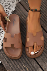 Women's Platform Slide Sandals Cutout Strap Open Toe – Weekend Wear