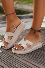 Women's Platform Slide Sandals Cutout Strap Open Toe – Weekend Wear