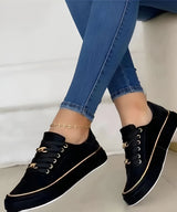 Women's Platform Sneakers Chain Lace-Up Metallic – Going Out