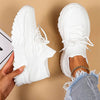 Women's Platform Sneakers Chunky Sole Sock Lace-Up – Casual