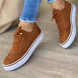 Women's Platform Sneakers Lace Up Brogue Perforated Low Top – Casual Outings