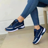 Women's Platform Sneakers Perforated Lace Up Rounded Toe – Sporty Streetwear