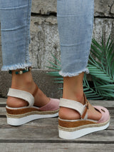 Women's Platform Wedge Sandals Closed Toe Ankle Strap – Night Out