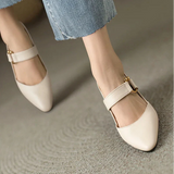 Women's Pointed Toe Buckle Slingback Block Heels – Wedding Guest