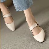 Women's Pointed Toe Heels Slingback Ankle Strap Block Heel – Office Wear