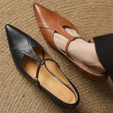 Women's Pointed Toe Pumps T Strap Side Buckle – Formal Events