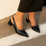 Women's Pointed Toe Slingback Block Heels – Office Going Out