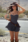 Women's Polka Dot Mini Dress Sweetheart Neck Spaghetti Strap – Going Out