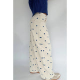 Women's Polka Dot Print High Waist Jeans Button Front Wide Leg – Going Out