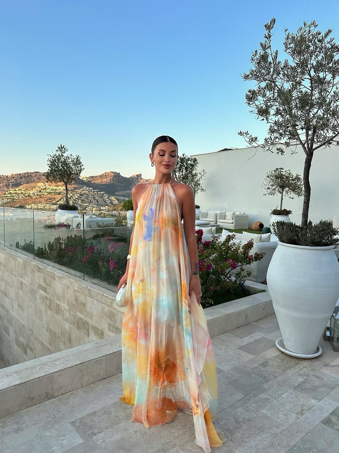 Women's Printed Maxi Dress Halter Neck Backless Loose – Wedding Guest –  Emmy & Ellie