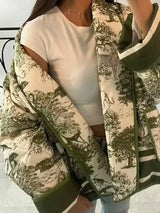 Women's Printed Utility Jacket Open Front Shawl Collar Long Sleeve – Going Out