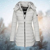 Women’s Puffer Jacket High Neck Horizontal Quilting Long Sleeves – Cold-Weather Travel