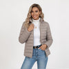 Women's Puffer Jacket Stand Collar Zip Front Long Sleeve – Travel Days