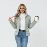 Women's Puffer Jacket Stand Collar Zip Front Long Sleeve – Travel Days