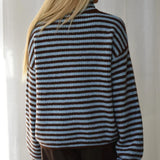Women's Ribbed Cardigan Full Zip High Collar Flare Sleeve - Casual