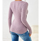 Women's Ruched Wrap Knit Top V Neck Long Sleeve Side Button – Date Nights