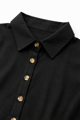 Women’s Set Turn Down Collar Button Front Shirt Elastic Waist Pants – Cafe Meetups