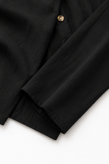 Women’s Set Turn Down Collar Button Front Shirt Elastic Waist Pants – Cafe Meetups