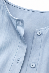 Women’s Shirt Button Closure Round Neck Long Sleeve – Weekend Markets