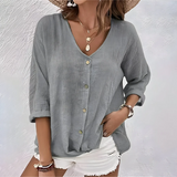 Women's Shirt V Neck Button Front Long Sleeve – Going Out