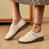 Women’s Shoes Round Toe Lace-Up Stitched Panels – Neighborhood Shopping