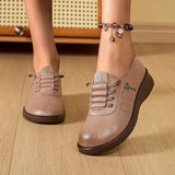 Women’s Shoes Round Toe Lace-Up Stitched Panels – Neighborhood Shopping