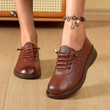 Women’s Shoes Round Toe Lace-Up Stitched Panels – Neighborhood Shopping