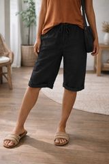 Women's Shorts Knee Length Straight Leg Drawstring – Beach Vacation Summer