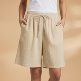 Women's Shorts Tie Front Wide Leg Side Pockets Mid Length – Farmers Market