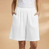 Women's Shorts Tie Front Wide Leg Side Pockets Mid Length – Farmers Market