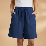 Women's Shorts Tie Front Wide Leg Side Pockets Mid Length – Farmers Market