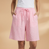 Women's Shorts Tie Front Wide Leg Side Pockets Mid Length – Farmers Market