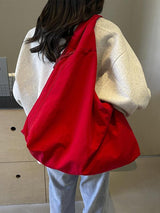 Women's Shoulder Bag Oversized Tote Zip Pocket Wide Strap – Travel