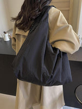 Women's Shoulder Bag Oversized Tote Zip Pocket Wide Strap – Travel