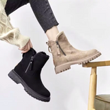 Women's Side Zip Ankle Boots Lined Opening Lug Sole – Cold Weather Shopping