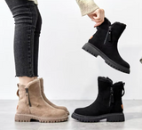 Women's Side Zip Ankle Boots Lined Opening Lug Sole – Cold Weather Shopping