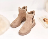Women's Side Zip Ankle Boots Lined Opening Lug Sole – Cold Weather Shopping