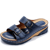 Women's Slide Sandals Open Toe Double Strap Buckle Platform – Daytime Outings