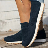 Women's Slip-On Shoes Closed Toe Low Top Knit – Street Style