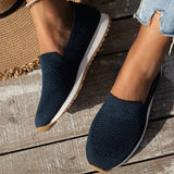 Women's Slip-On Shoes Closed Toe Low Top Knit – Street Style