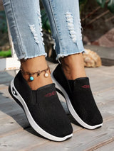 Women's Slip-On Shoes Low Top Closed Toe Knit – Work Casual Everyday