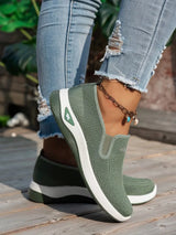Women's Slip-On Shoes Low Top Closed Toe Knit – Work Casual Everyday