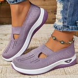 Women's Slip On Walking Shoes Knit Cutout Round Toe – Casual Walking