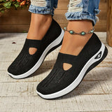 Women's Slip On Walking Shoes Knit Cutout Round Toe – Casual Walking