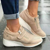 Women’s Sneakers Front Zip Strap Detail Wedge Sole – Daytime Shopping
