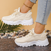 Women’s Sneakers Lace-Up Rounded Toe Textured Sole – Weekend Errands