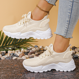 Women’s Sneakers Lace-Up Rounded Toe Textured Sole – Weekend Errands