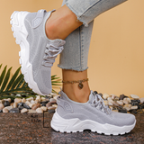 Women’s Sneakers Lace-Up Rounded Toe Textured Sole – Weekend Errands