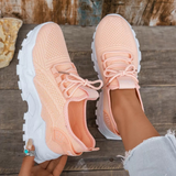 Women’s Sneakers Lace-Up Rounded Toe Textured Sole – Weekend Errands